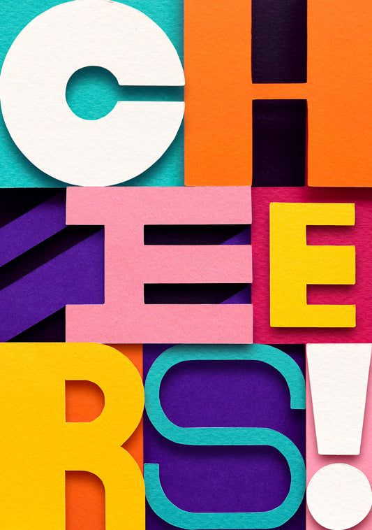 'Cheers' Graphic Greetings Card