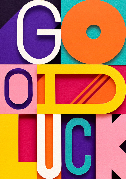 'Good Luck' Graphic Greetings Card