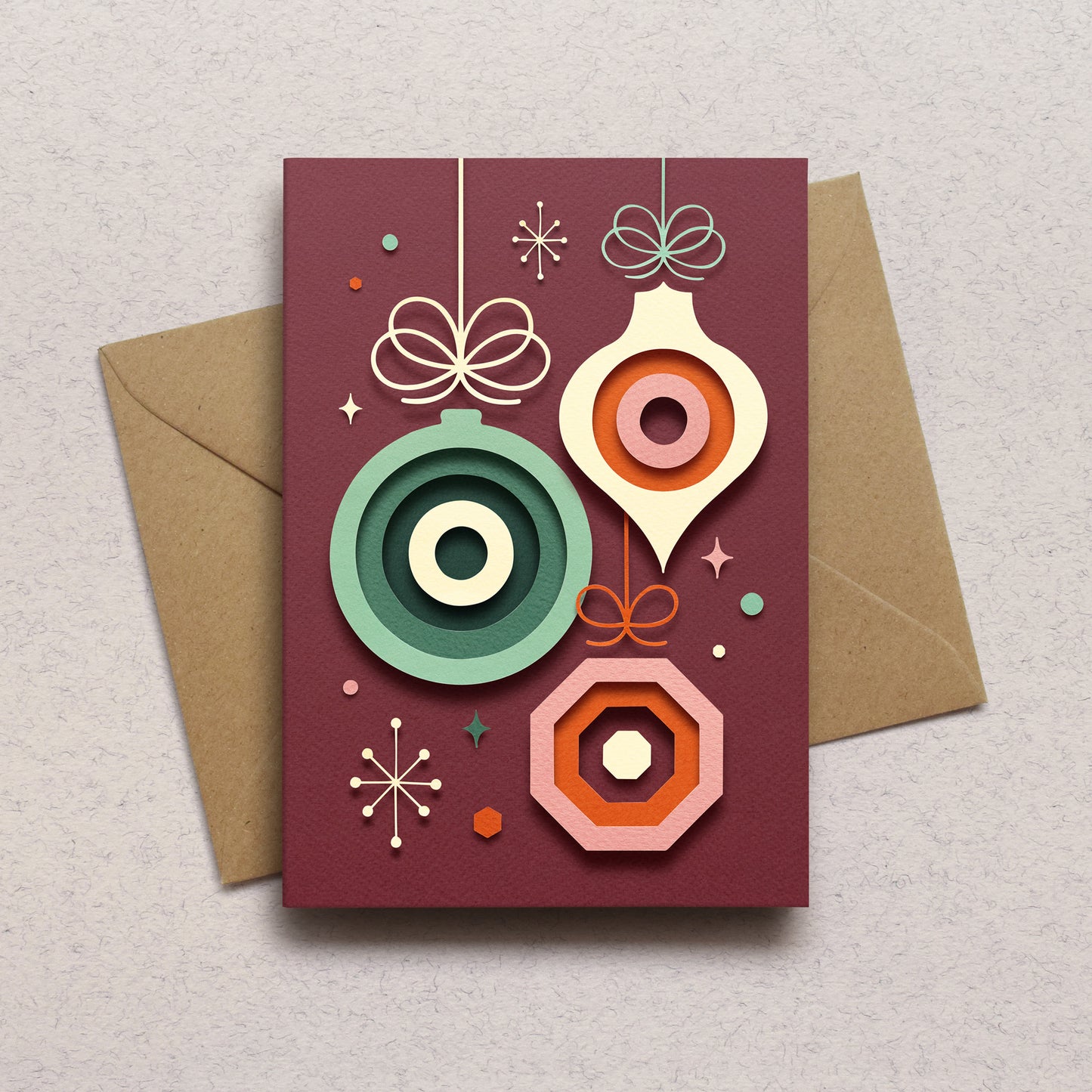 'Paper Ornaments II' Greeting Card