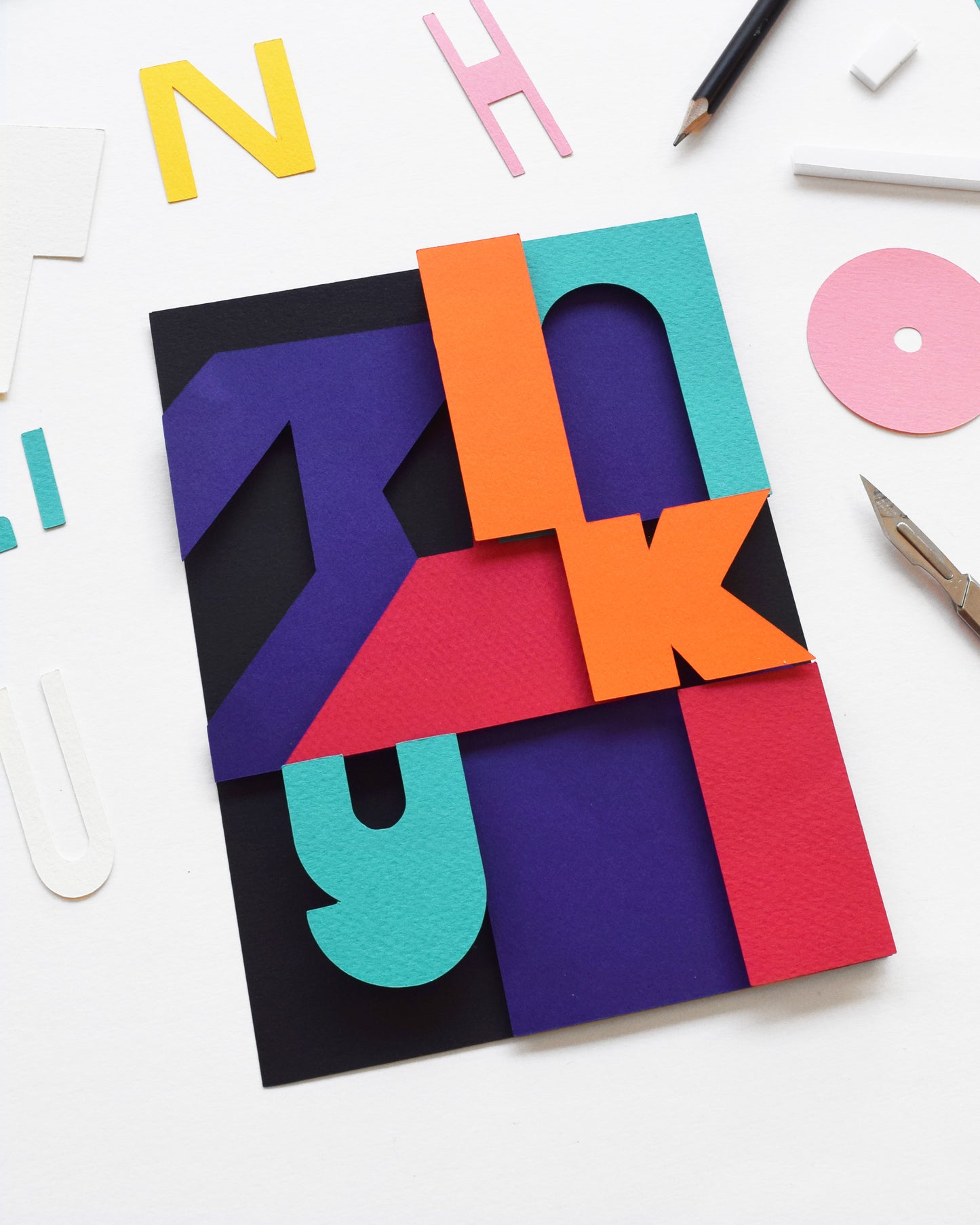 'Thank You' Graphic Greetings Card