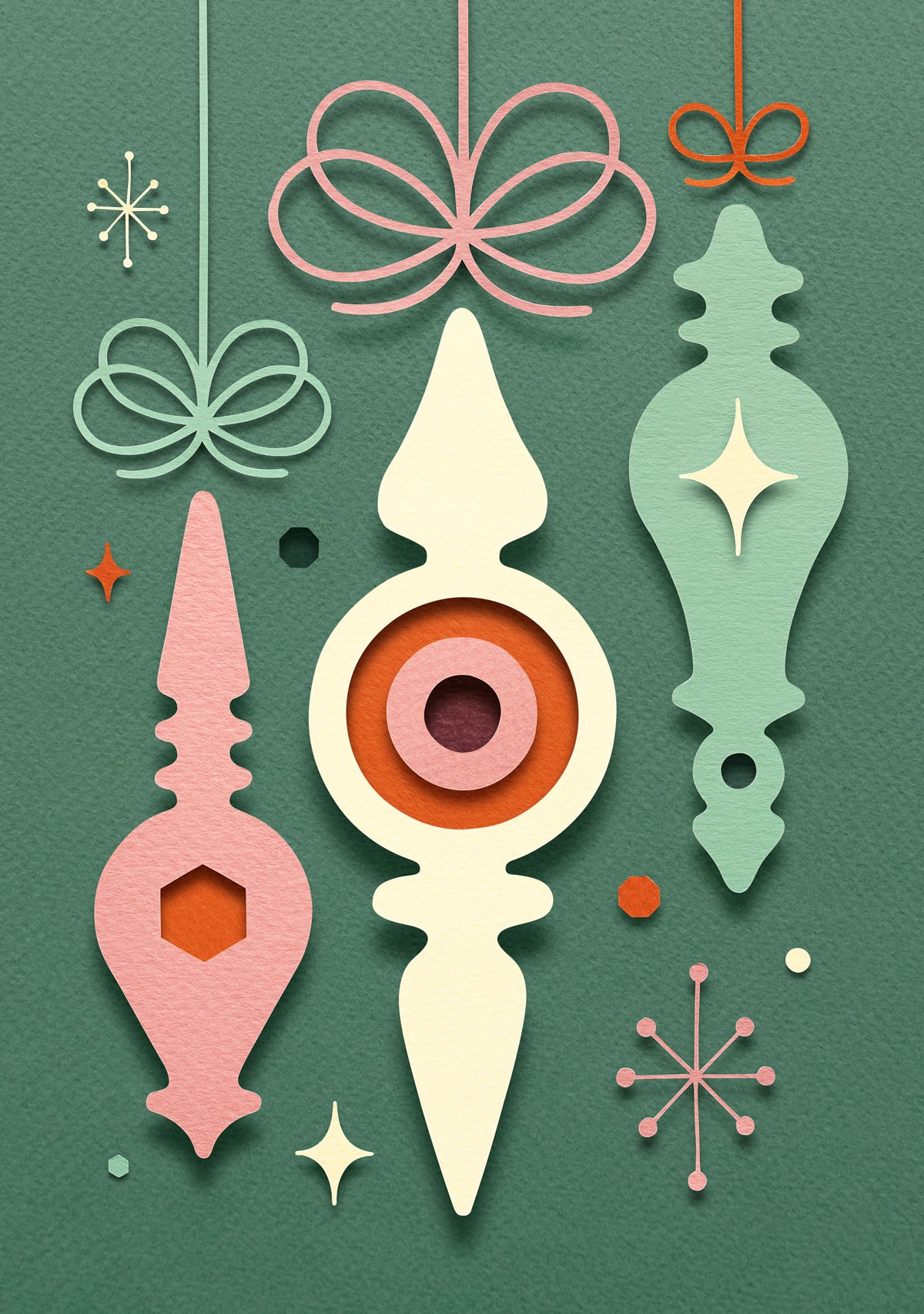 'Paper Ornaments I' Greeting Card