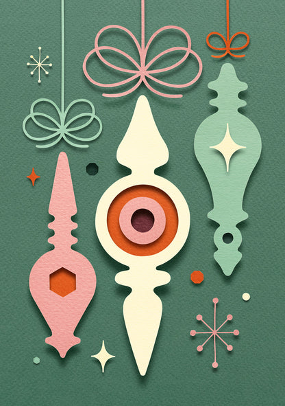 'Paper Ornaments I' Greeting Card