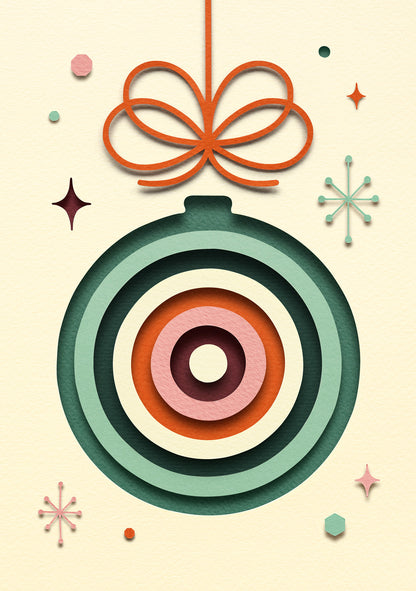 'Paper Ornaments III' Greeting Card
