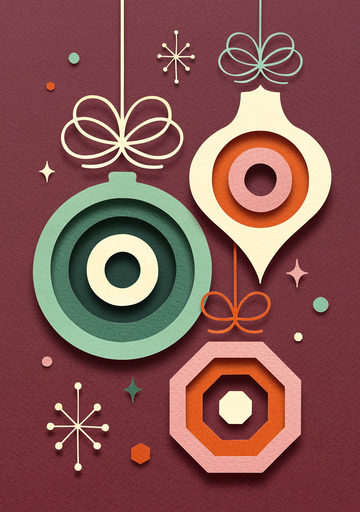 'Paper Ornaments II' Greeting Card