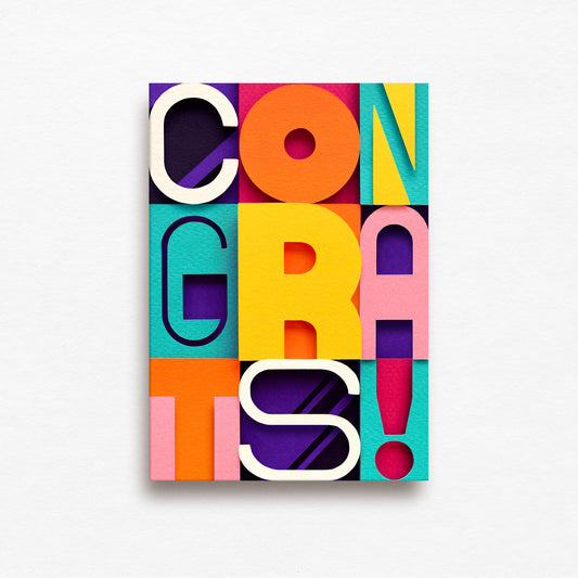 'Congrats' Graphic Greetings Card