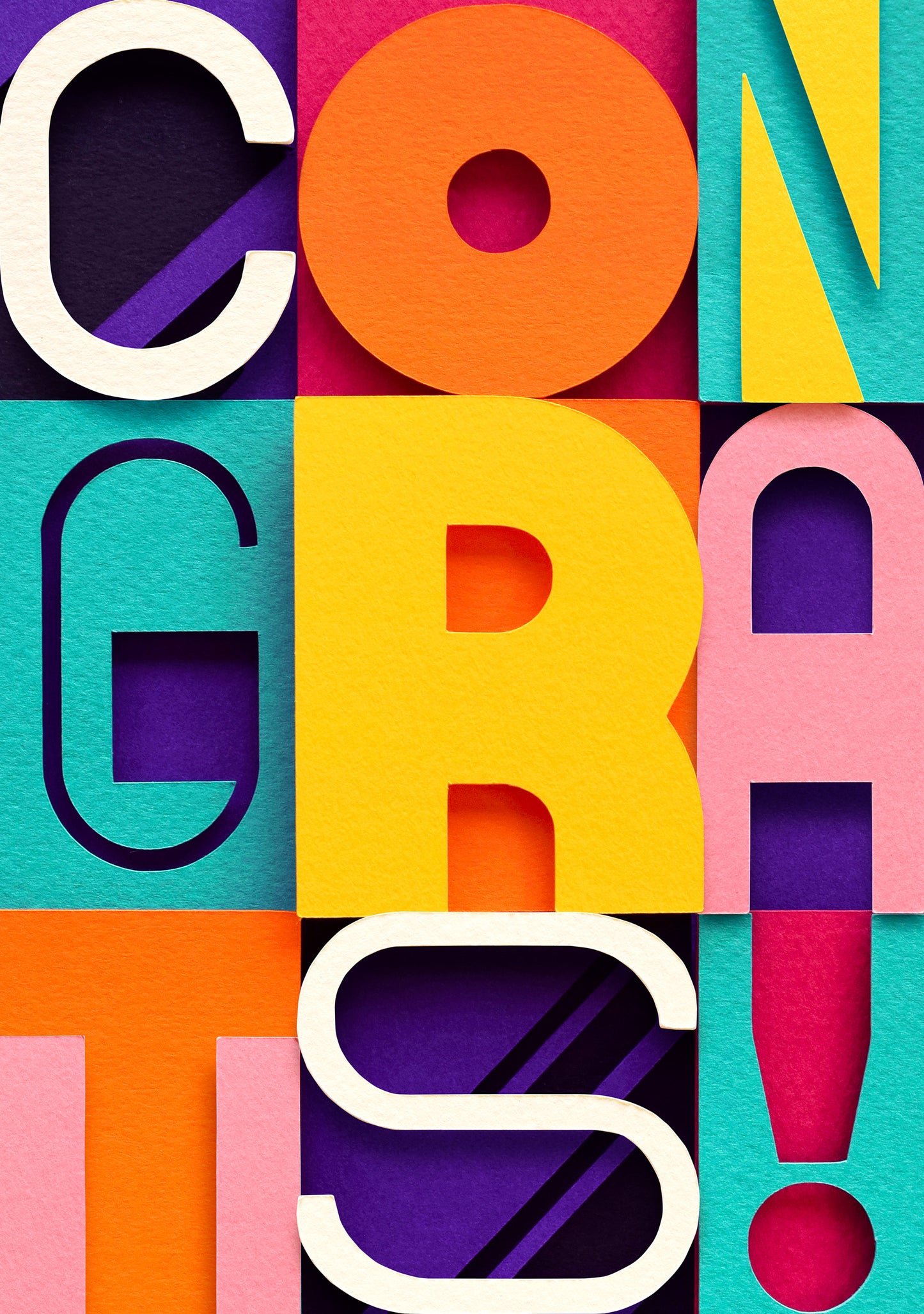 'Congrats' Graphic Greetings Card