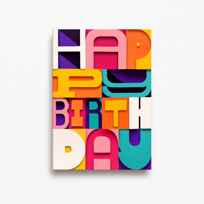 'Happy Birthday' Graphic Greetings Card