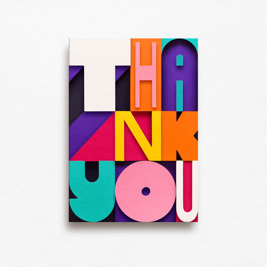 'Thank You' Graphic Greetings Card