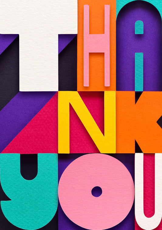 'Thank You' Graphic Greetings Card