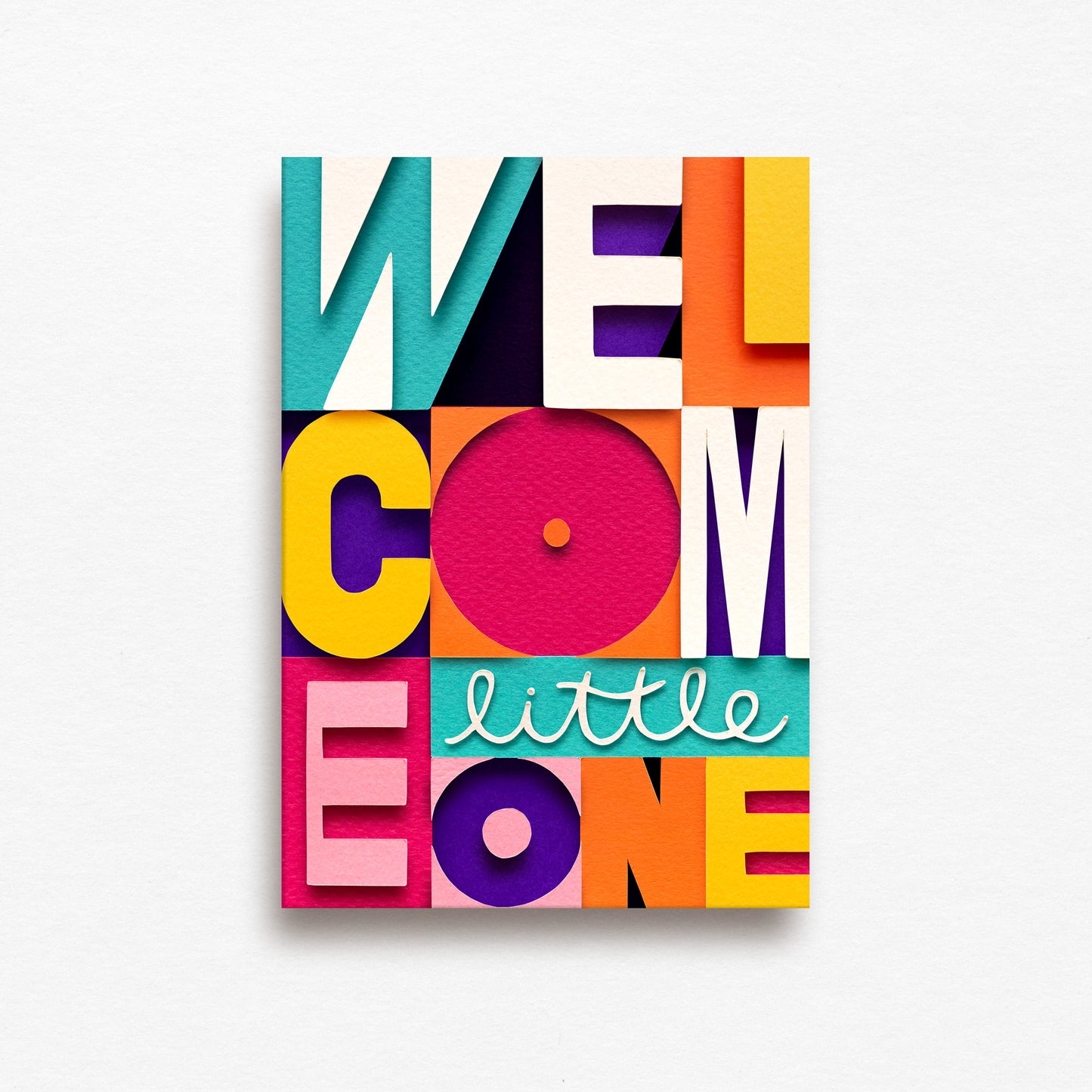 'Welcome Little One' Graphic Greetings Card