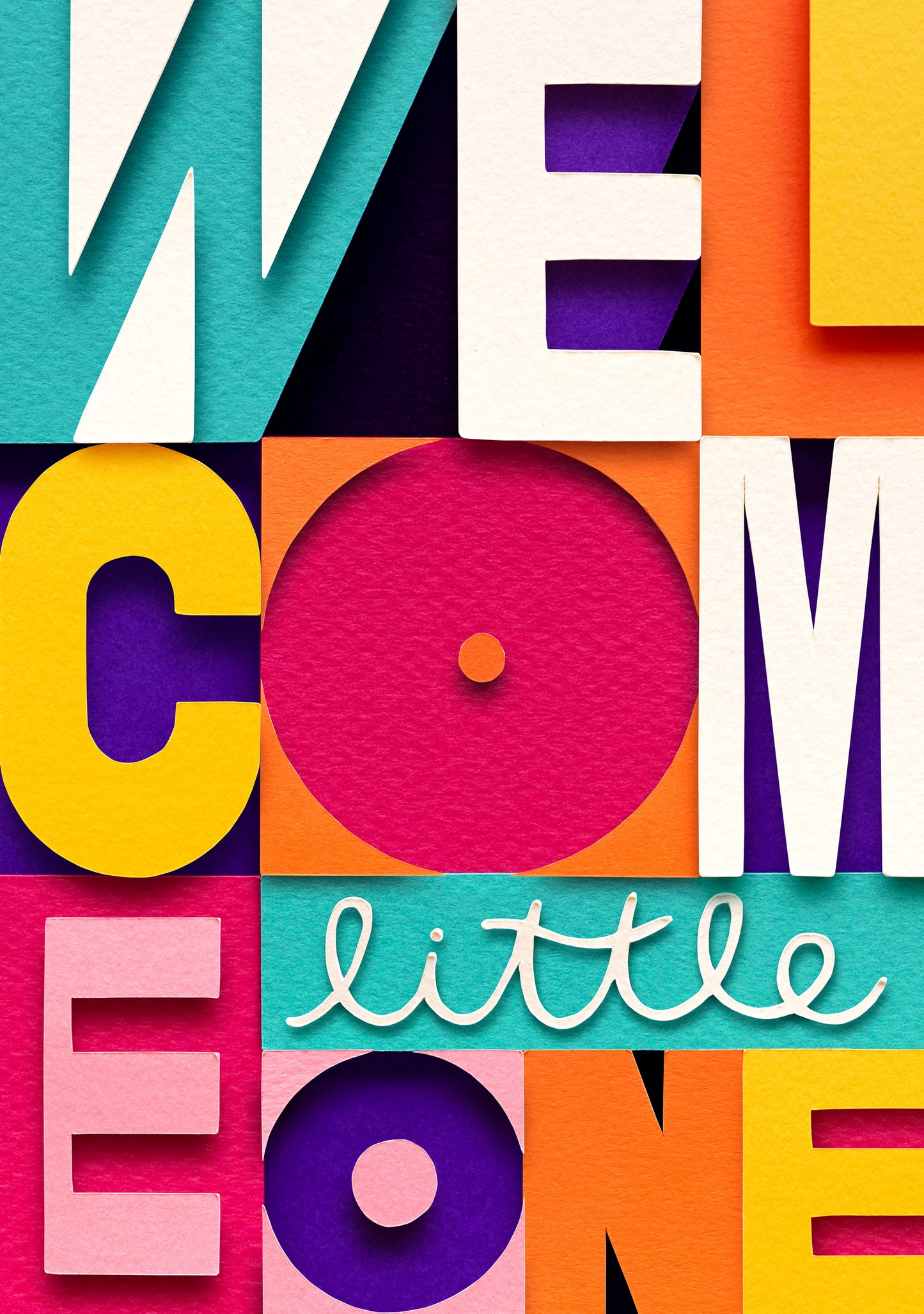 'Welcome Little One' Graphic Greetings Card