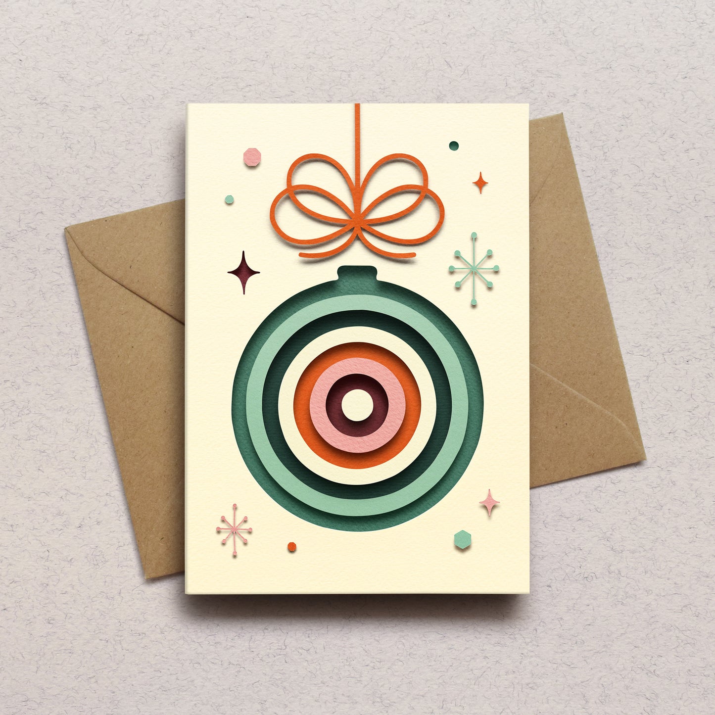 'Paper Ornaments III' Greeting Card