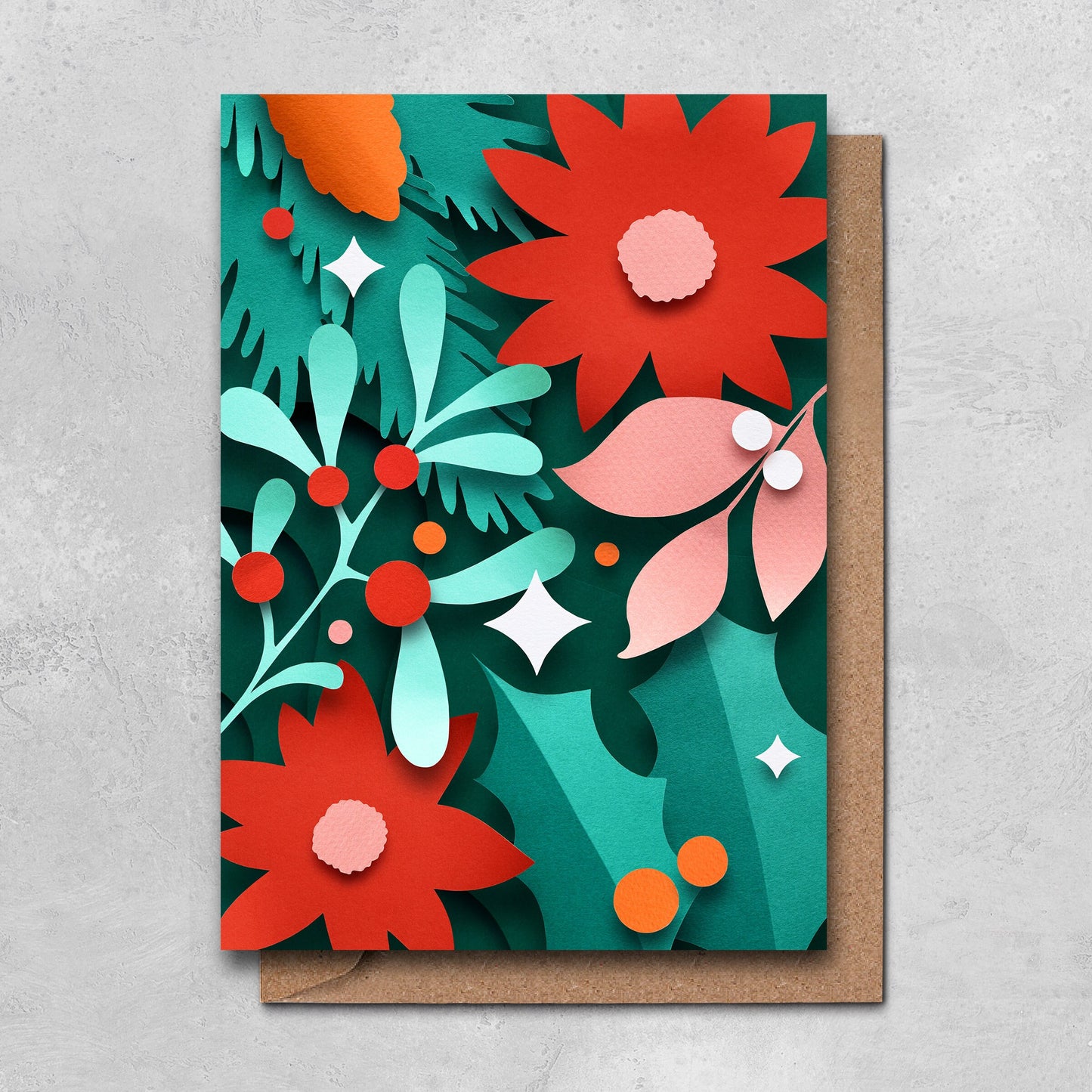 Festive Floral Greetings Card
